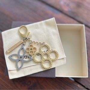 Auth Louis Vuitton Bijoux Sac Tapage Bag Charm Gold/Silver Metal